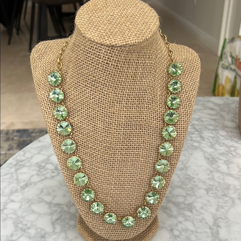 J. Crew Liquid Green Crystal Necklace. NWOT.